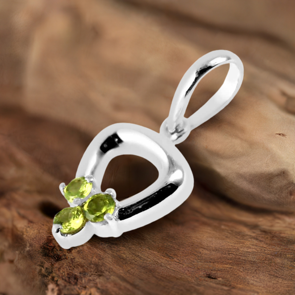 Solid Sterling Silver Handmade Pendants In Peridot Gemstone Jewelry 925SP248-6