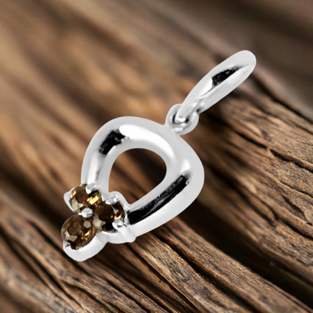 Fine Sterling Silver Pendants In Smokey Gemstone Jewelry 925SP248-7