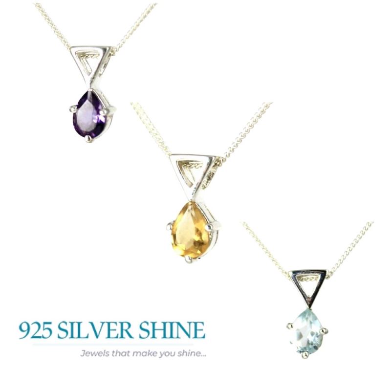 Citrine Gemstone Pendants In Solid Sterling Silver Jewelry 925SP249-4_1