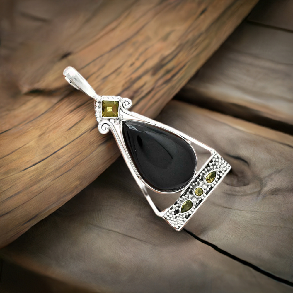 925 Solid Silver Pendants In Multi Gemstone Jewelry 925SP25-1