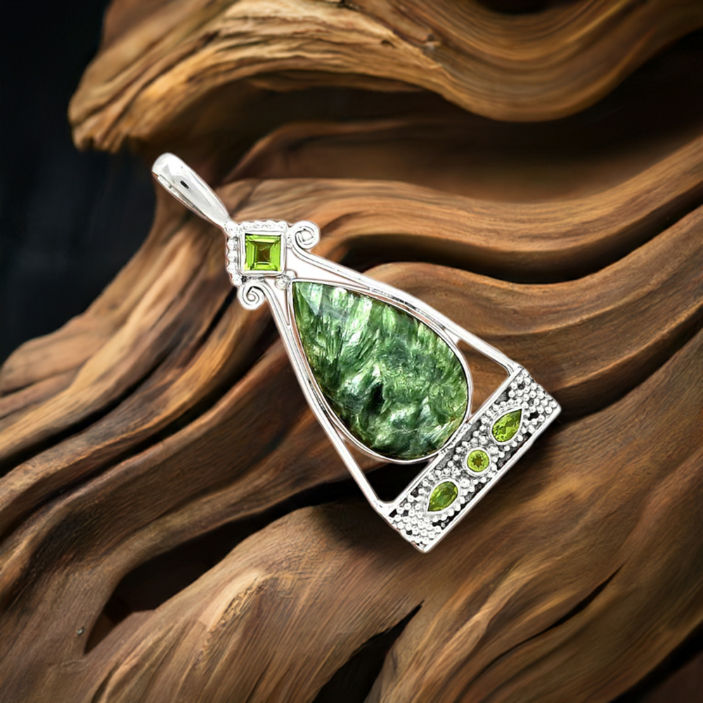 925 Fine Silver Pendants In Multi Gemstone Jewelry 925SP25-2