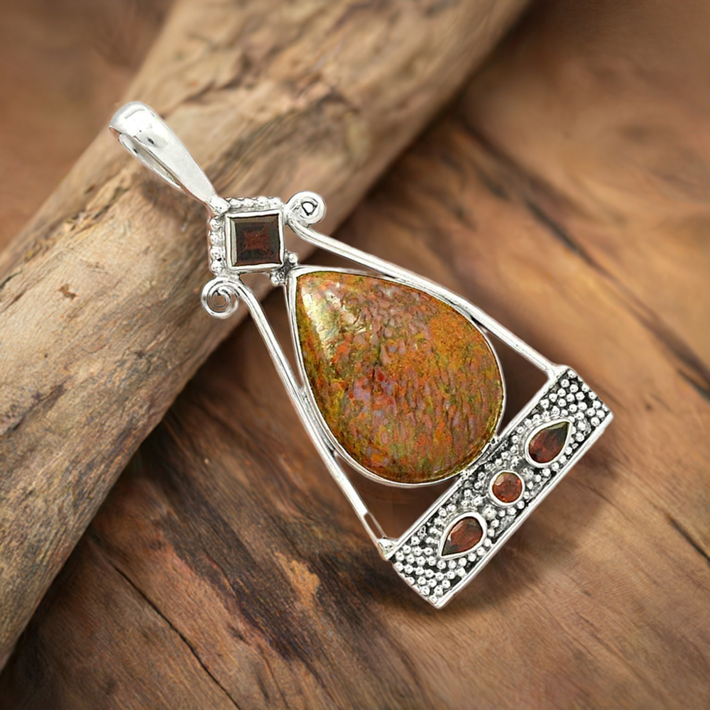 Multi Gemstone Handmade Pendants In 925 Sterling Silver Jewelry 925SP25-8