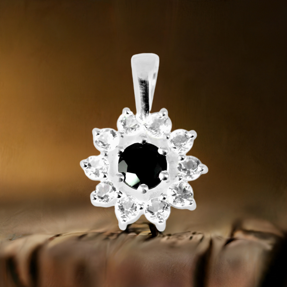 Black Onyx Gemstone Pendants In Fine Sterling Silver Jewelry 925SP250-1