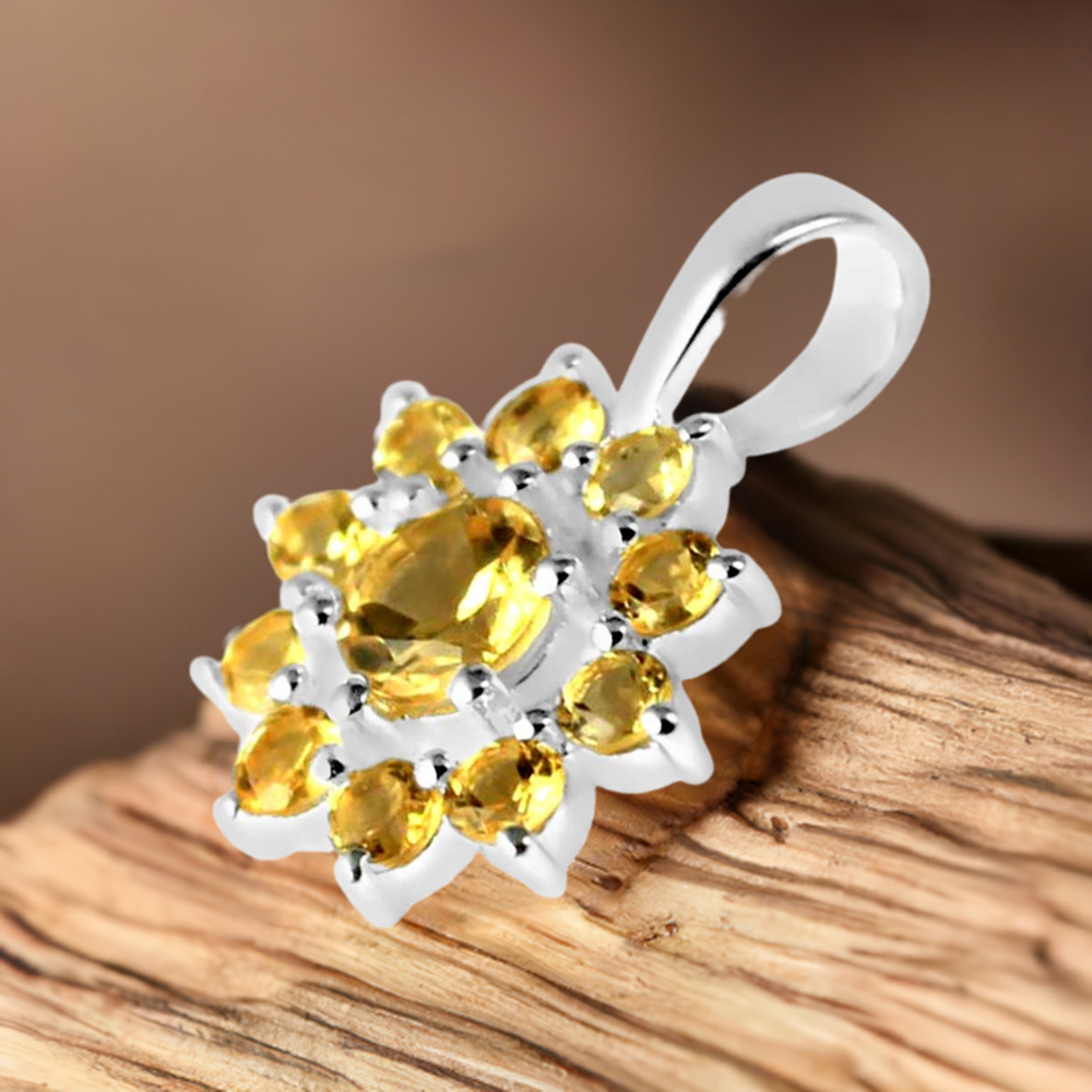 Citrine Gemstone Handmade Pendants In Solid Sterling Silver Jewelry 925SP250-10