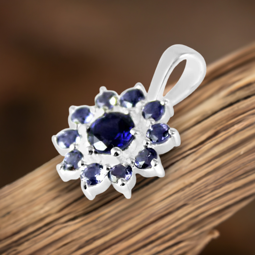 Iolite Gemstone Pendants In 925 Solid Silver Jewelry 925SP250-12
