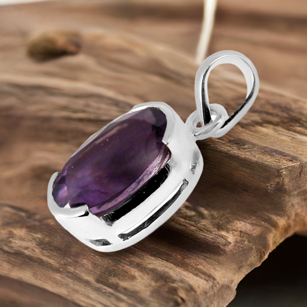 Amethyst Gemstone Pendants In Fine Sterling Silver Jewelry 925SP251-4