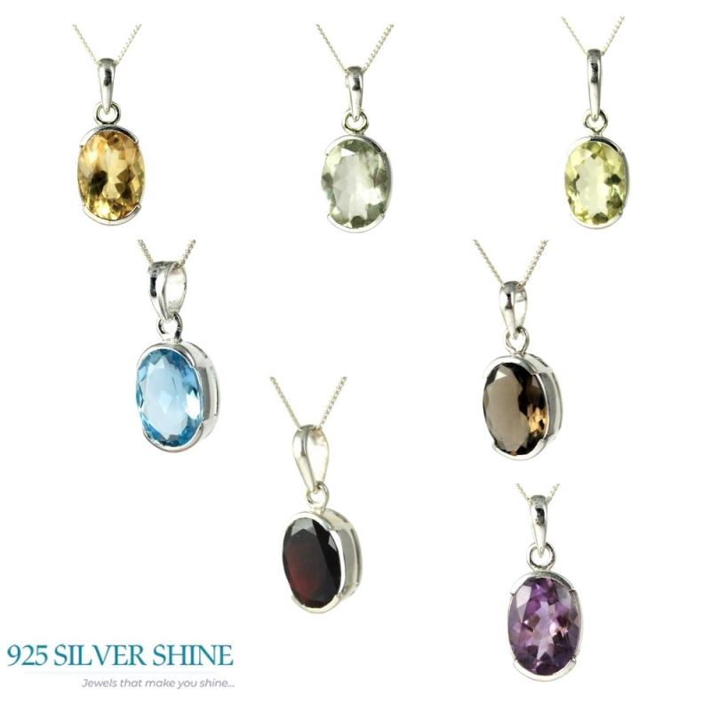 Amethyst Gemstone Pendants In Fine Sterling Silver Jewelry 925SP251-4_2