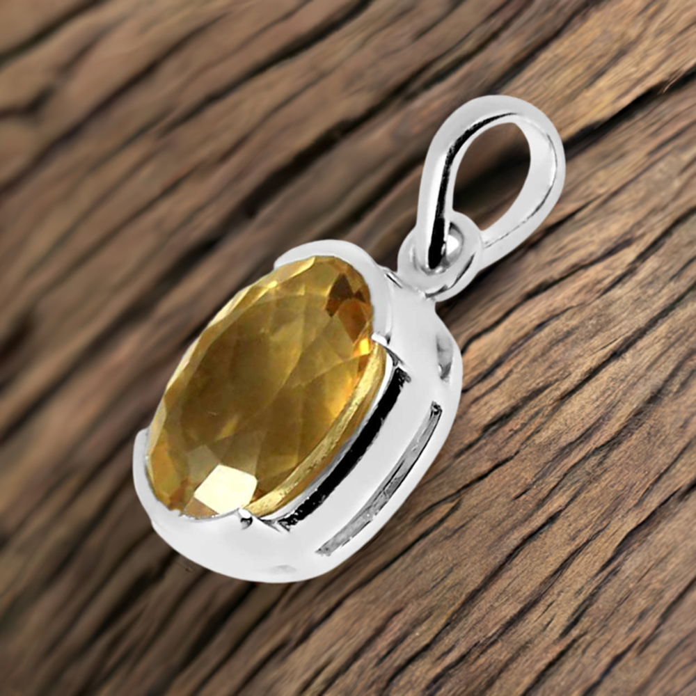 Citrine Gemstone Pendants In 925 Solid Silver Jewelry 925SP251-5