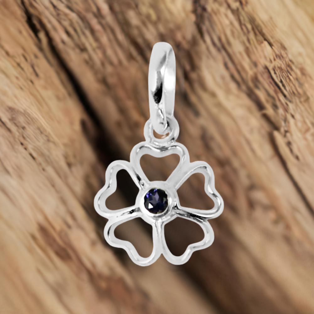 Iolite Gemstone Pendants In 925 Fine Silver Jewelry 925SP252-4