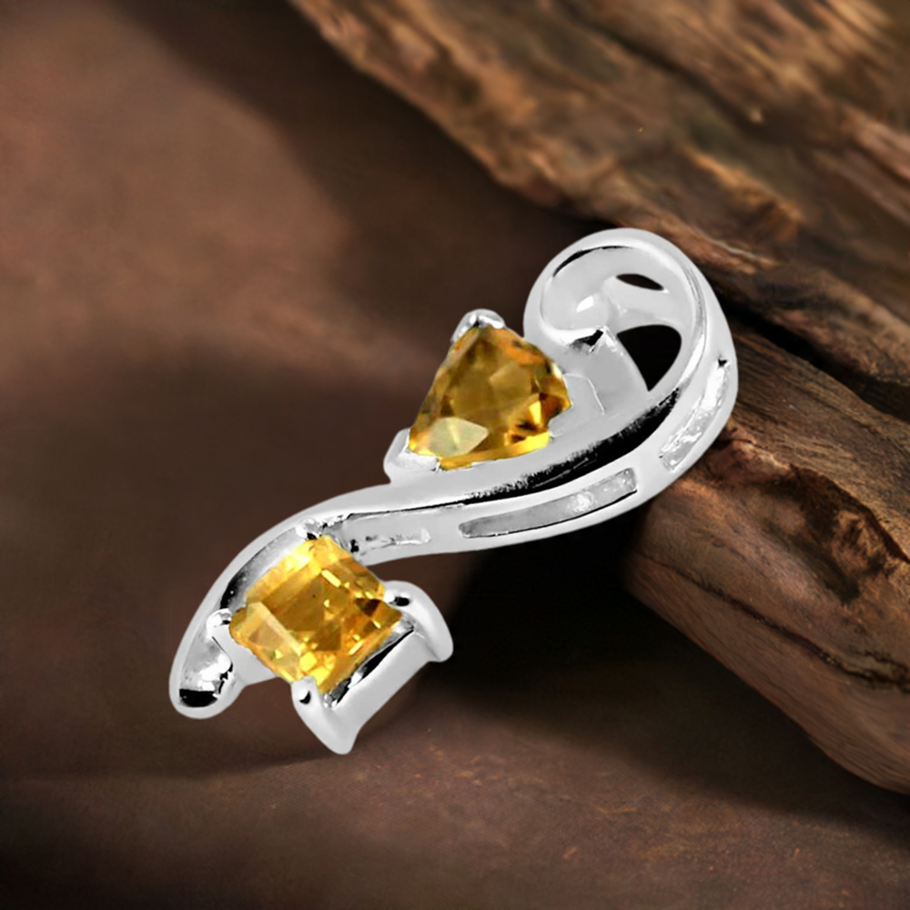 925 Solid Silver Pendants In Citrine Gemstone Jewelry 925SP253-2