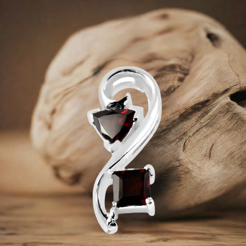 Solid Sterling Silver Handmade Pendants In Garnet Gemstone Jewelry 925SP253-5