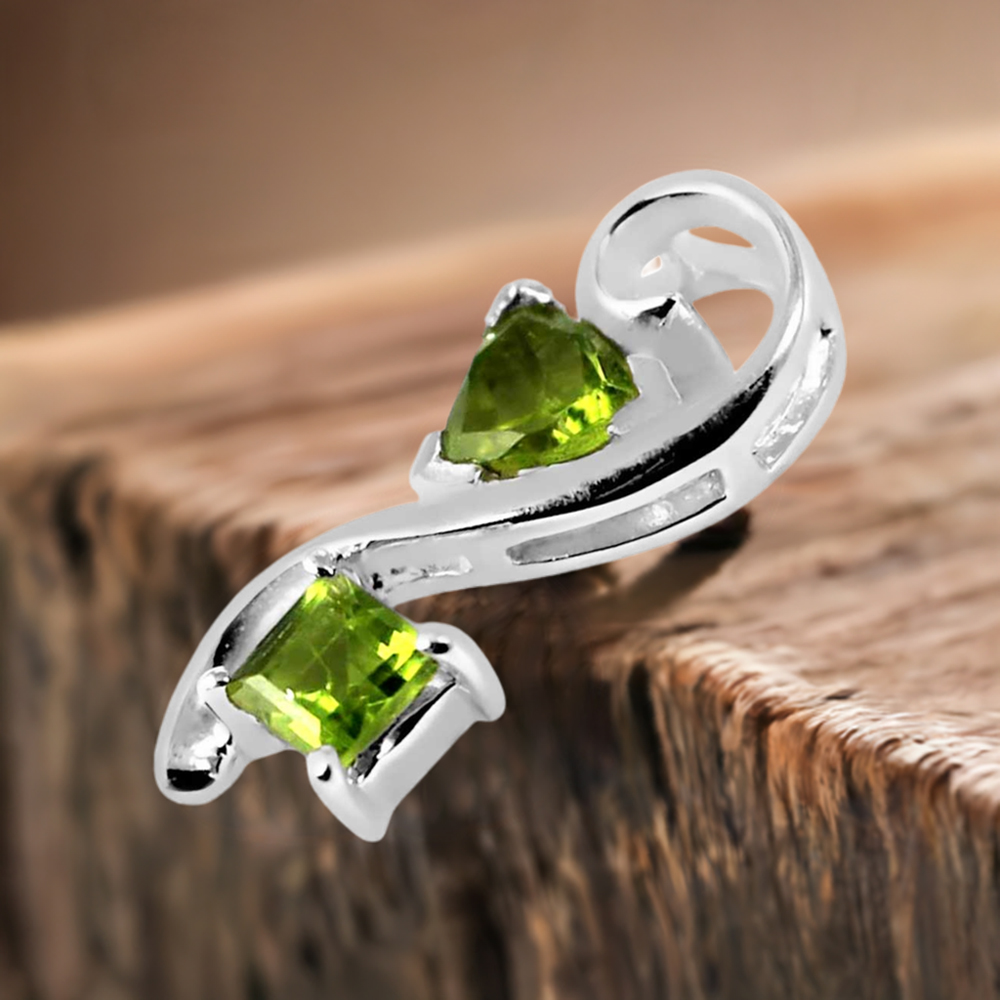 Fine Sterling Silver Pendants In Peridot Gemstone Jewelry 925SP253-6