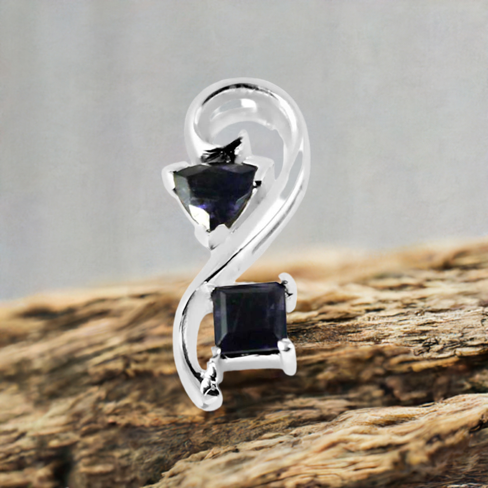 925 Solid Silver Pendants In Iolite Gemstone Jewelry 925SP253-7