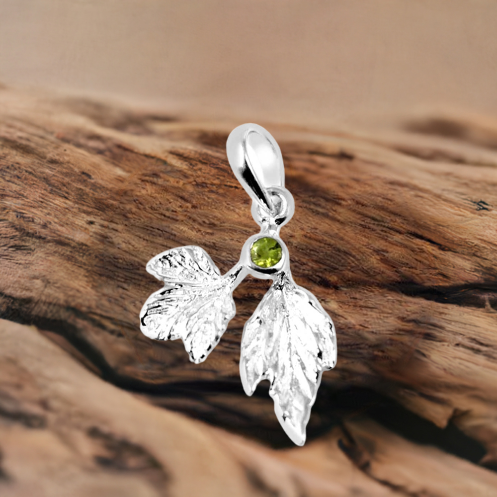 925 Fine Silver Pendants In Peridot Gemstone Jewelry 925SP254-1
