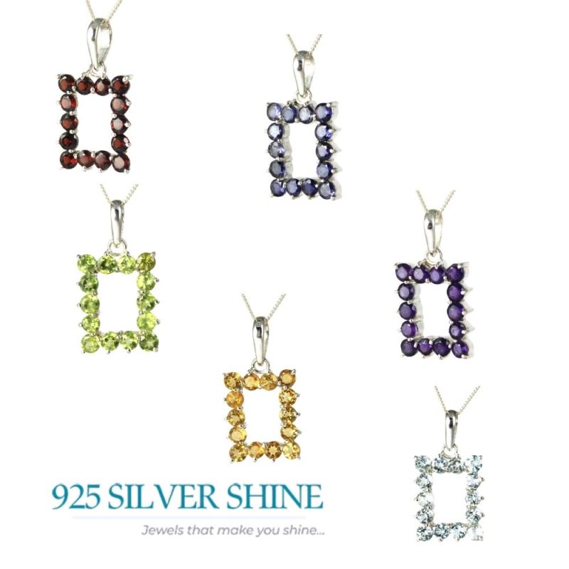 Solid Sterling Silver Handmade Pendants In Citrine Gemstone Jewelry 925SP255-2_1