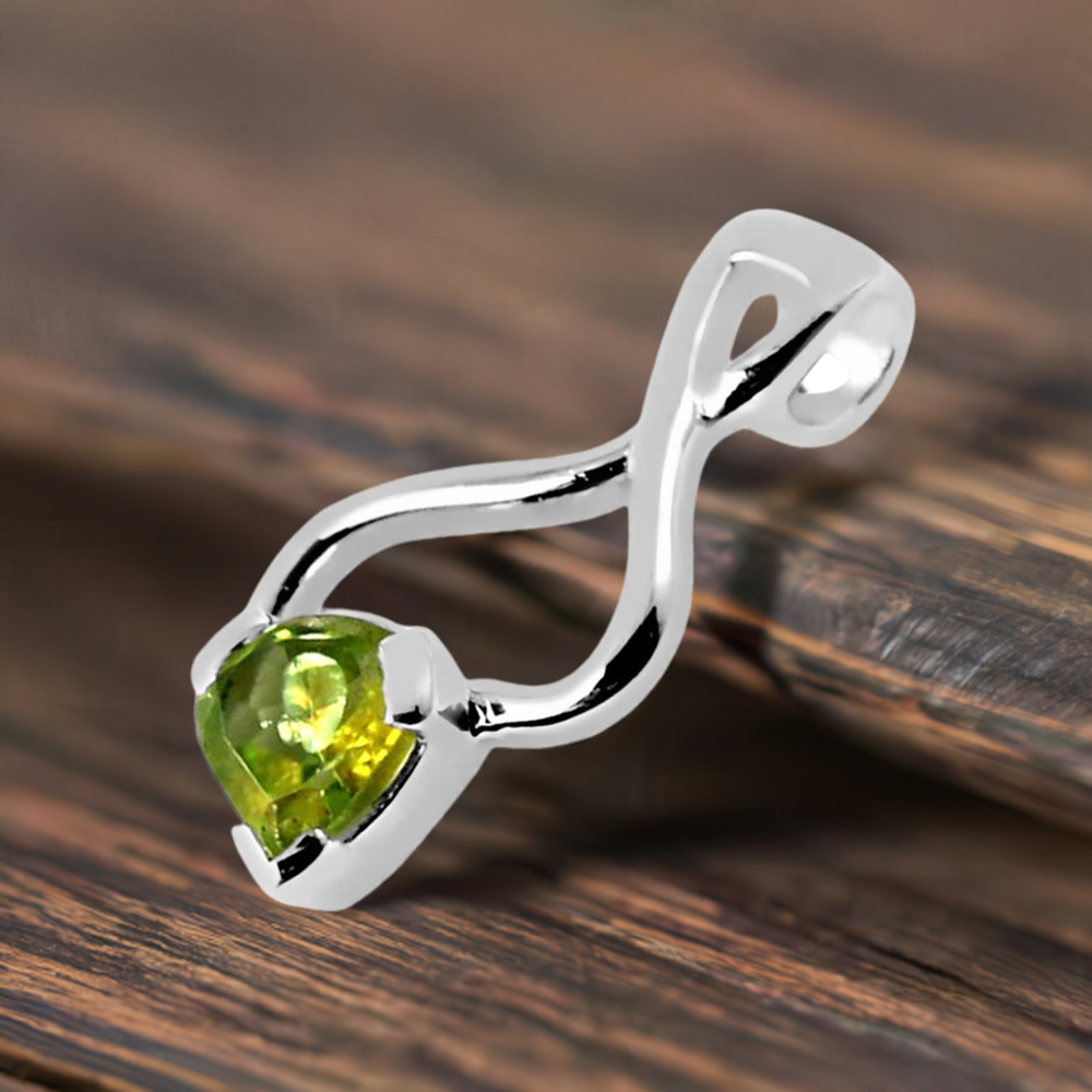 925 Solid Silver Pendants In Peridot Gemstone Jewelry 925SP256-3