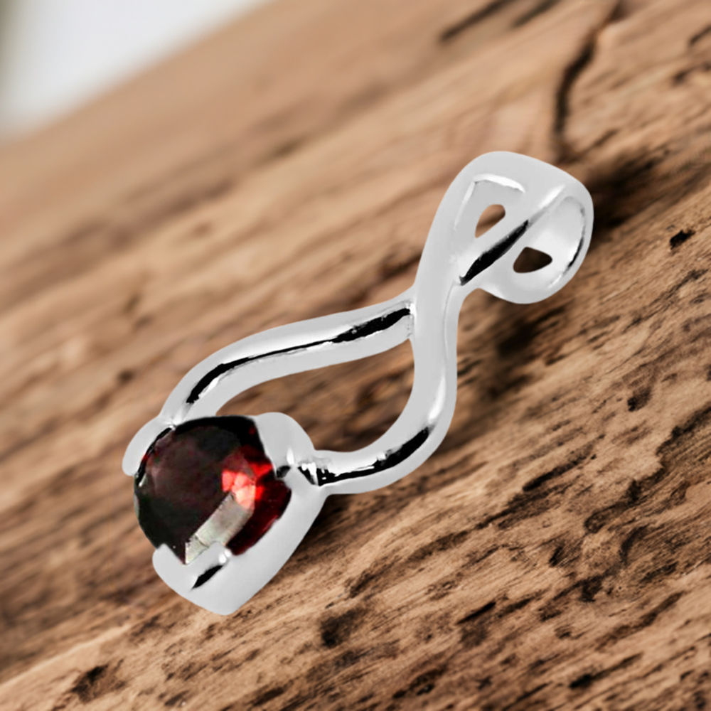 925 Fine Silver Pendants In Garnet Gemstone Jewelry 925SP256-4