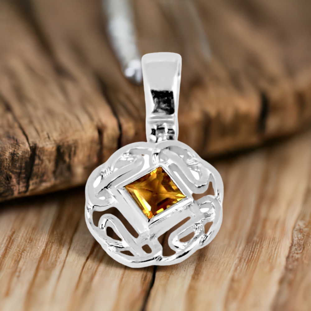 Citrine Gemstone Handmade Pendants In 925 Sterling Silver Jewelry 925SP257-4