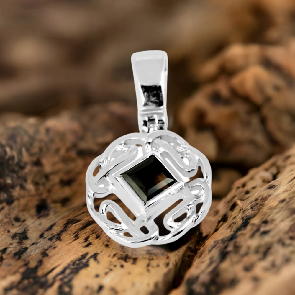 Smokey Gemstone Pendants In Fine Sterling Silver Jewelry 925SP257-6