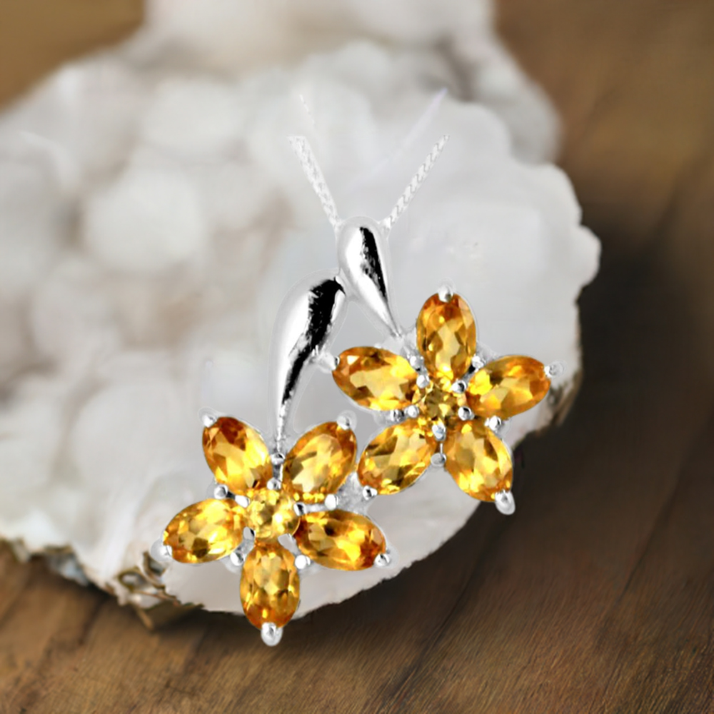 Citrine Gemstone Handmade Pendants In 925 Sterling Silver Jewelry 925SP258-2