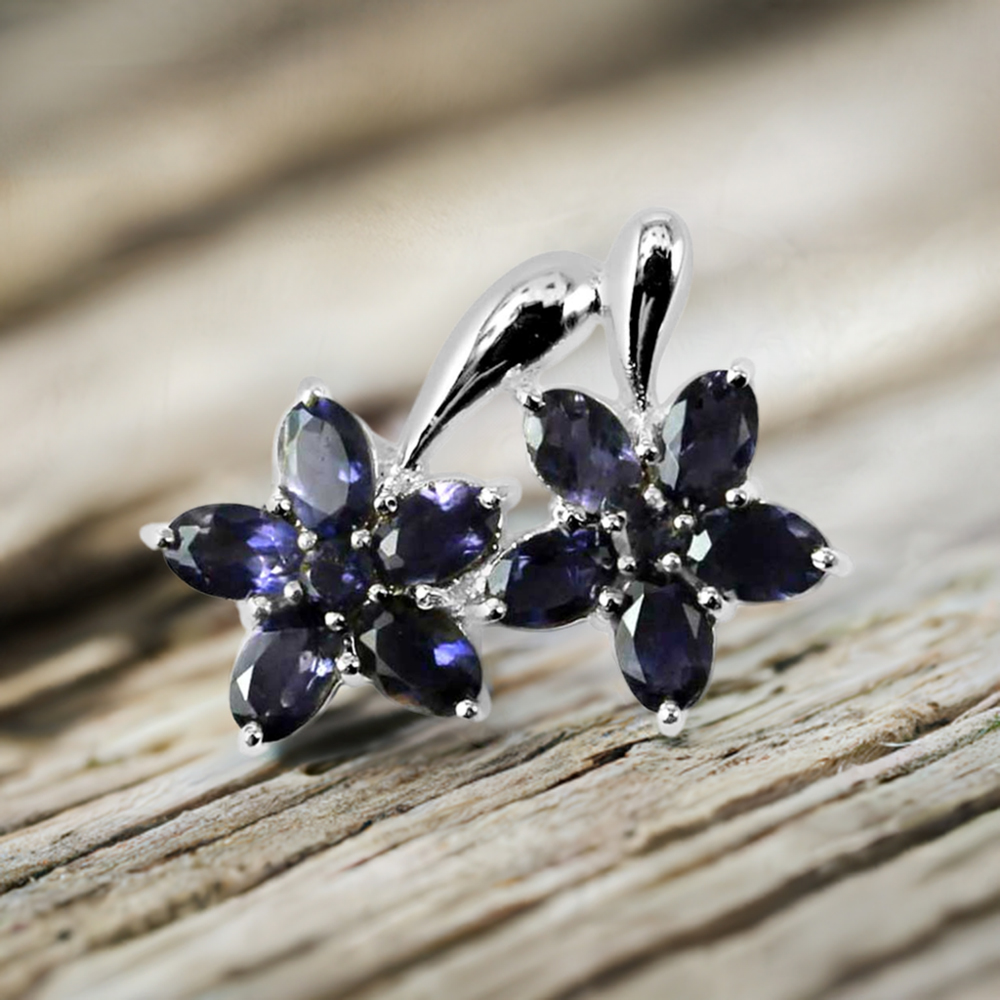 Iolite Gemstone Handmade Pendants In Solid Sterling Silver Jewelry 925SP258-3