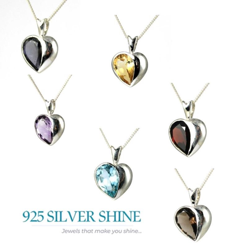 Blue Topaz Gemstone Pendants In 925 Fine Silver Jewelry 925SP260-1_2