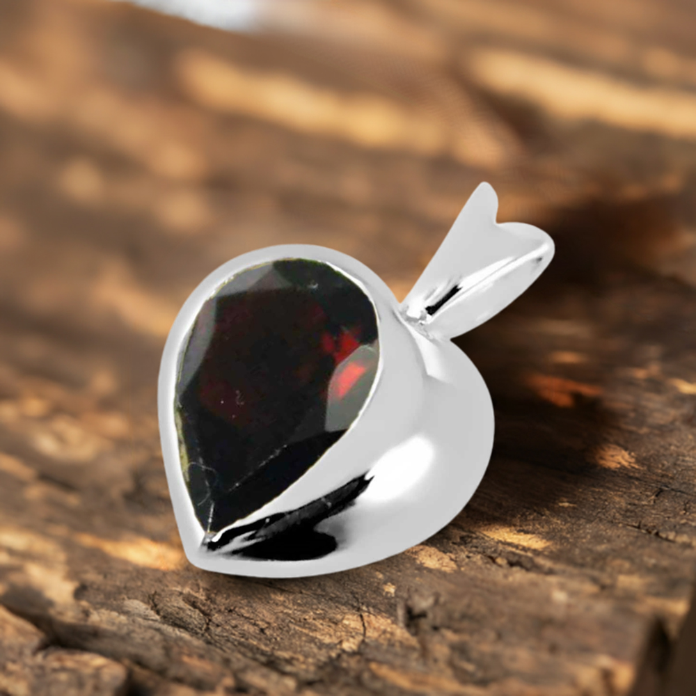 Garnet Gemstone Handmade Pendants In 925 Sterling Silver Jewelry 925SP260-2