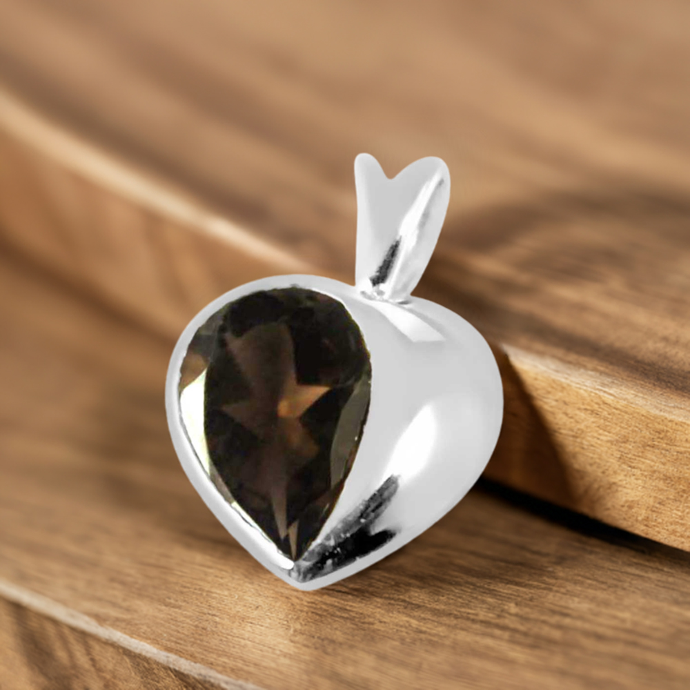 Smokey Gemstone Pendants In Fine Sterling Silver Jewelry 925SP260-4