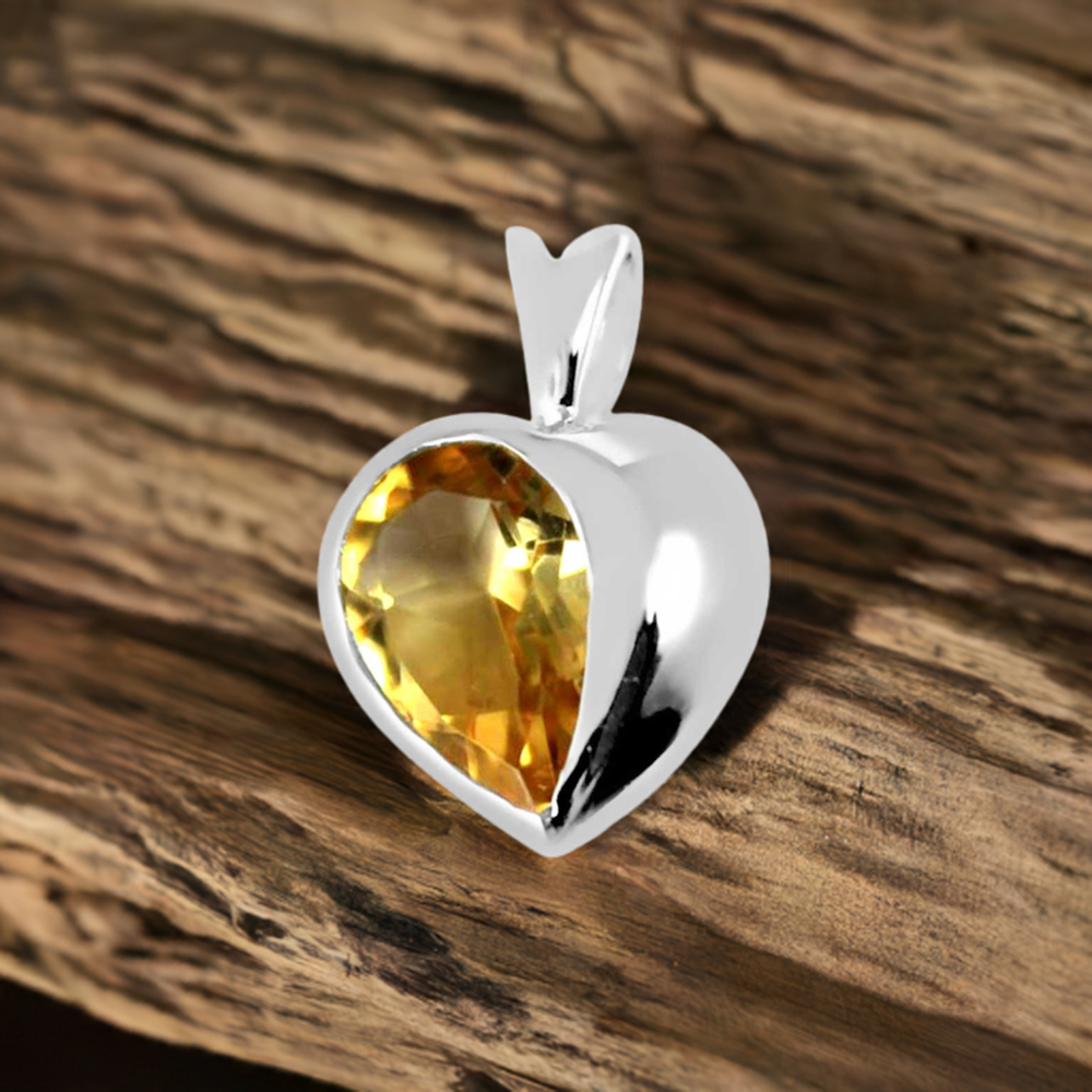 Citrine Gemstone Pendants In 925 Solid Silver Jewelry 925SP260-5