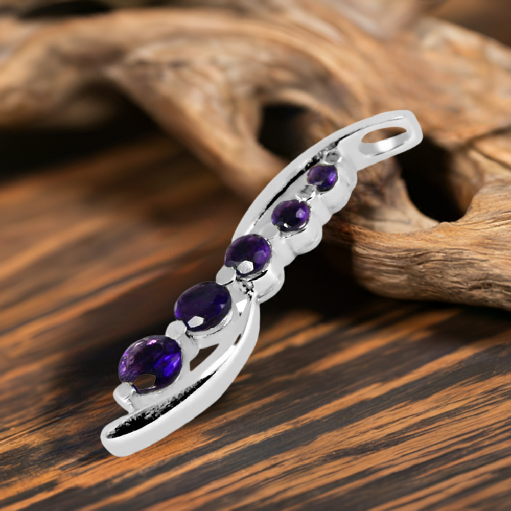 925 Sterling Silver Handmade Pendants In Amethyst Gemstone Jewelry 925SP261-1