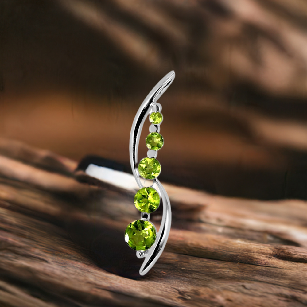 925 Fine Silver Pendants In Peridot Gemstone Jewelry 925SP261-5