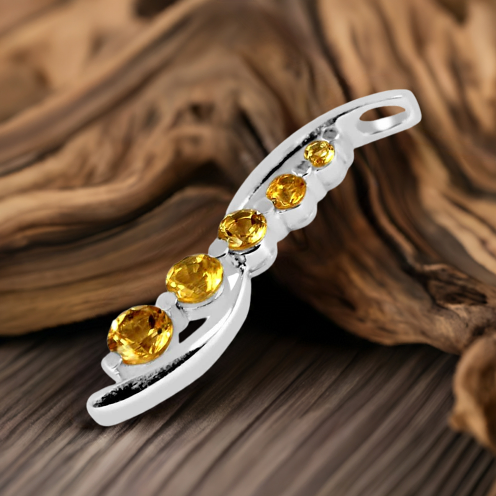 925 Sterling Silver Handmade Pendants In Citrine Gemstone Jewelry 925SP261-6