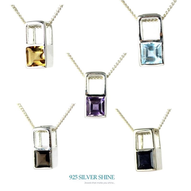 925 Solid Silver Pendants In Citrine Gemstone Jewelry 925SP263-5_1