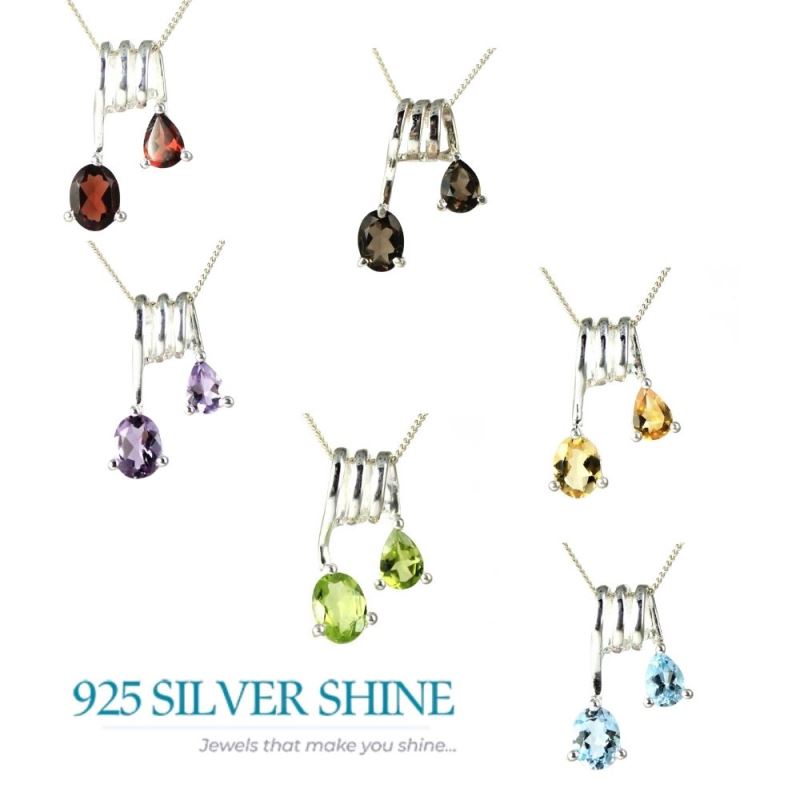 Blue Topaz Gemstone Handmade Pendants In 925 Sterling Silver Jewelry 925SP264-6_1