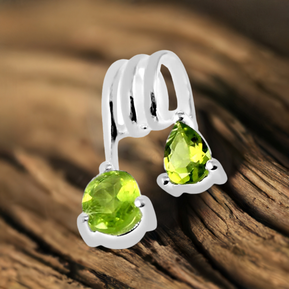 Peridot Gemstone Pendants In Solid Sterling Silver Jewelry 925SP264-7