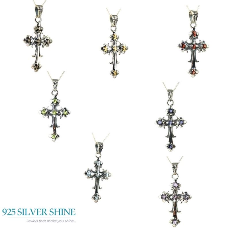 Garnet Gemstone Pendants In Fine Sterling Silver Jewelry 925SP265-5_1