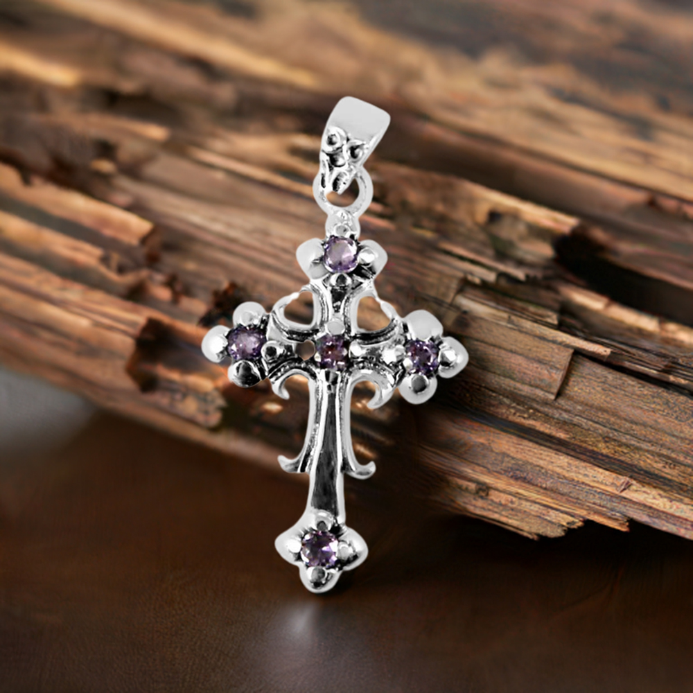 Amethyst Gemstone Pendants In 925 Fine Silver Jewelry 925SP265-7