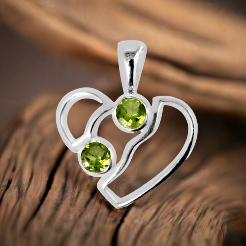 Peridot Gemstone Handmade Pendants In Solid Sterling Silver Jewelry 925SP266-2