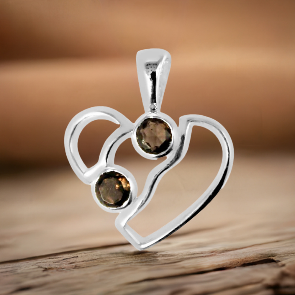 Smokey Gemstone Pendants In Fine Sterling Silver Jewelry 925SP266-3