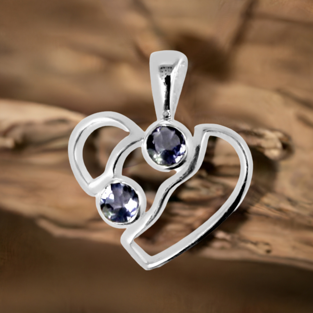 Iolite Gemstone Pendants In 925 Solid Silver Jewelry 925SP266-4