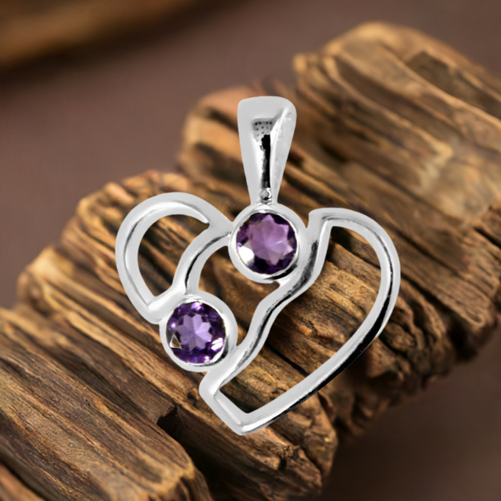 Amethyst Gemstone Pendants In 925 Fine Silver Jewelry 925SP266-5