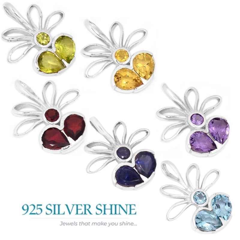 925 Fine Silver Pendants In Peridot Gemstone Jewelry 925SP268-6_3
