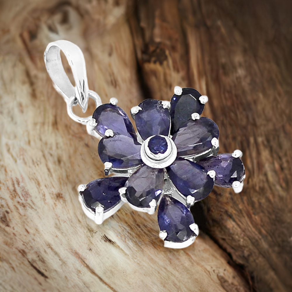 925 Fine Silver Pendants In Iolite Gemstone Jewelry 925SP269-5