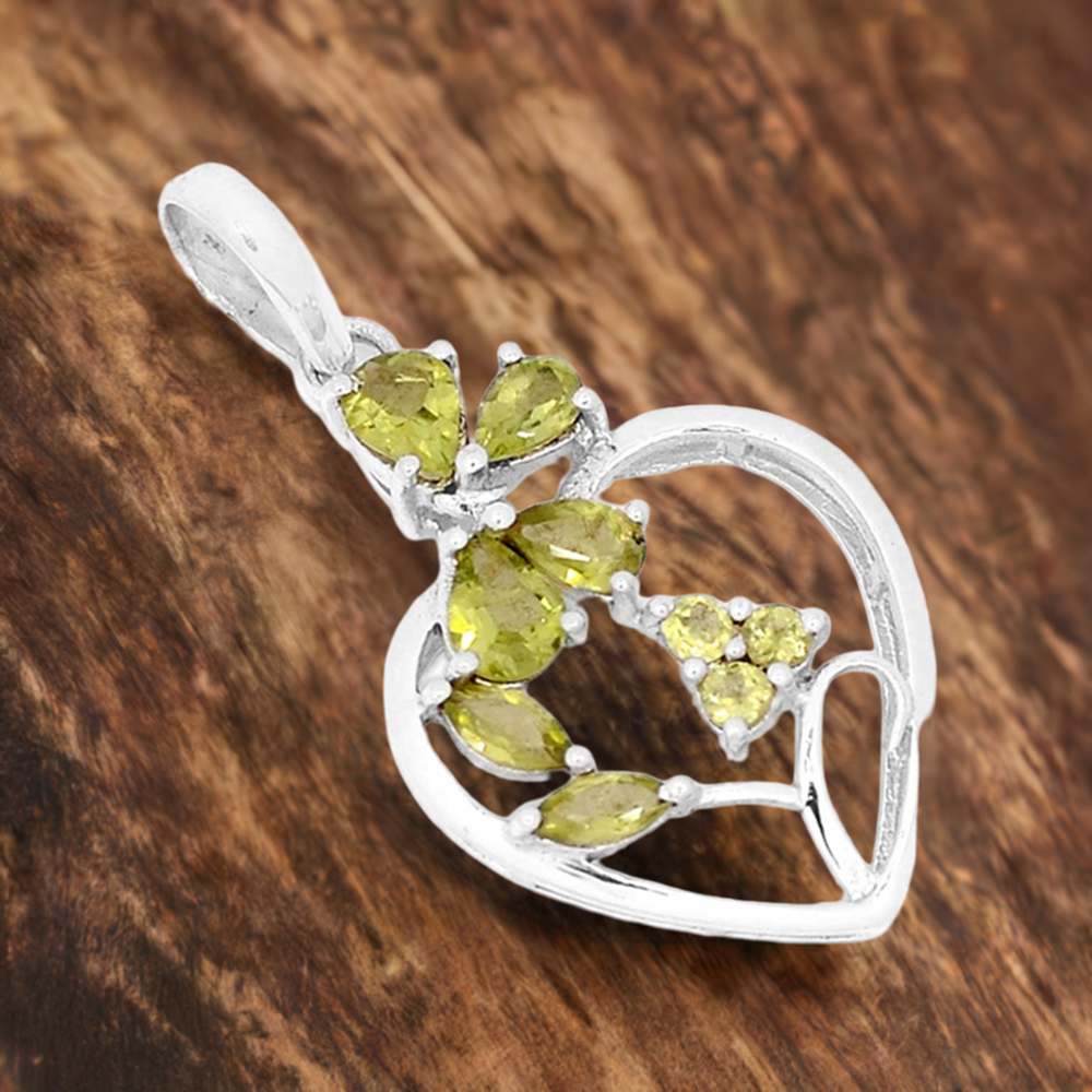 925 Solid Silver Pendants In Lemon Quartz Gemstone Jewelry 925SP270-3