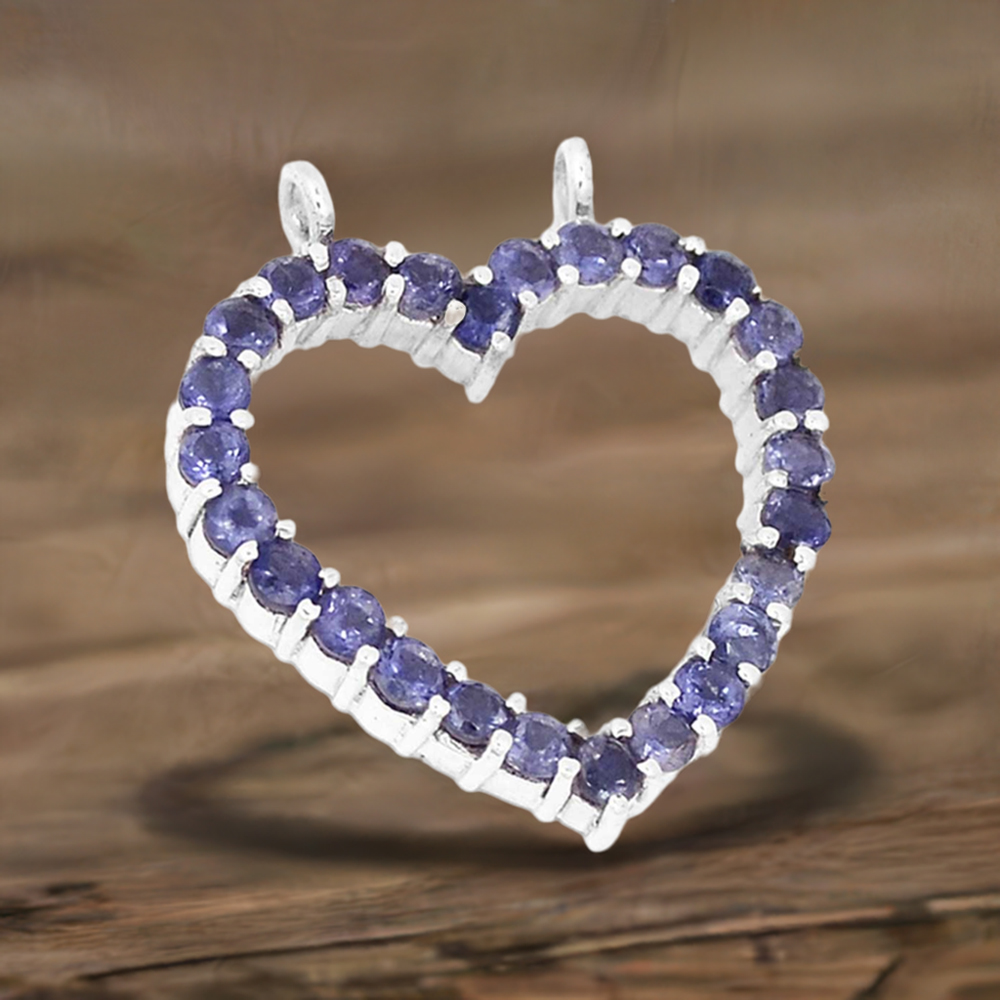 925 Solid Silver Pendants In Iolite Gemstone Jewelry 925SP271-5