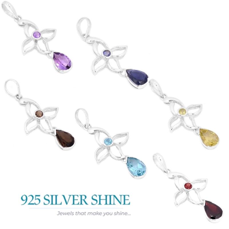 Amethyst Gemstone Pendants In Solid Sterling Silver Jewelry 925SP273-1_3