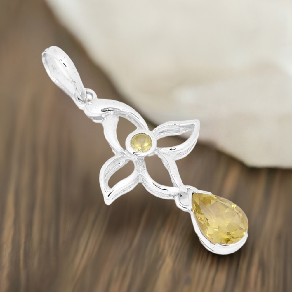 Citrine Gemstone Handmade Pendants In 925 Sterling Silver Jewelry 925SP273-5