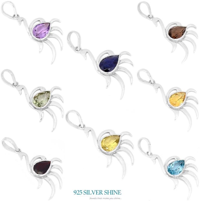 Iolite Gemstone Pendants In Fine Sterling Silver Jewelry 925SP276-5_1