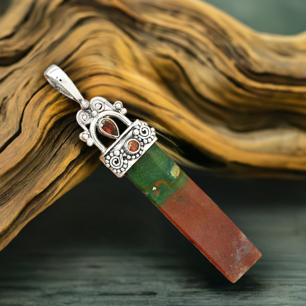 Multi Gemstone Pendants In Fine Sterling Silver Jewelry 925SP28-2