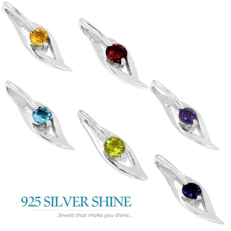 925 Solid Silver Pendants In Citrine Gemstone Jewelry 925SP280-4_2